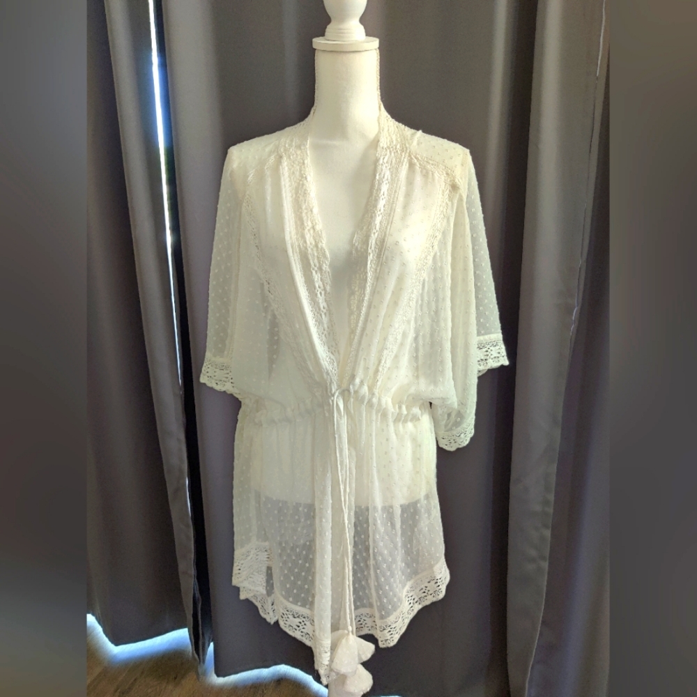 NWT abercrombie swim coverup, Off white, One Size.